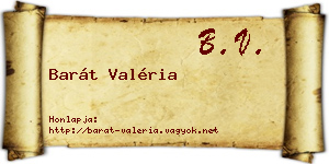 Barát Valéria névjegykártya